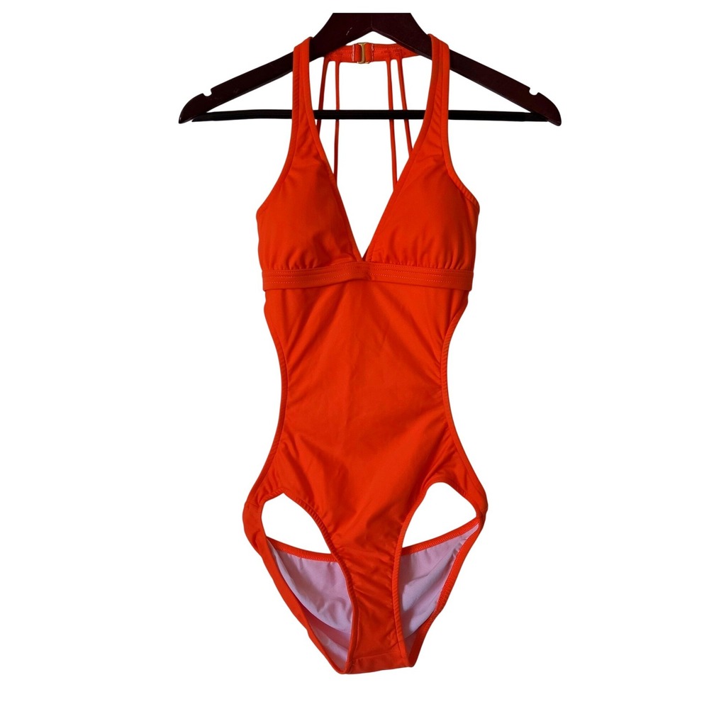 VENUS Orange Cutout Monokini One Piece Swimsuit Size 6 NWOT Strappy Back Sexy